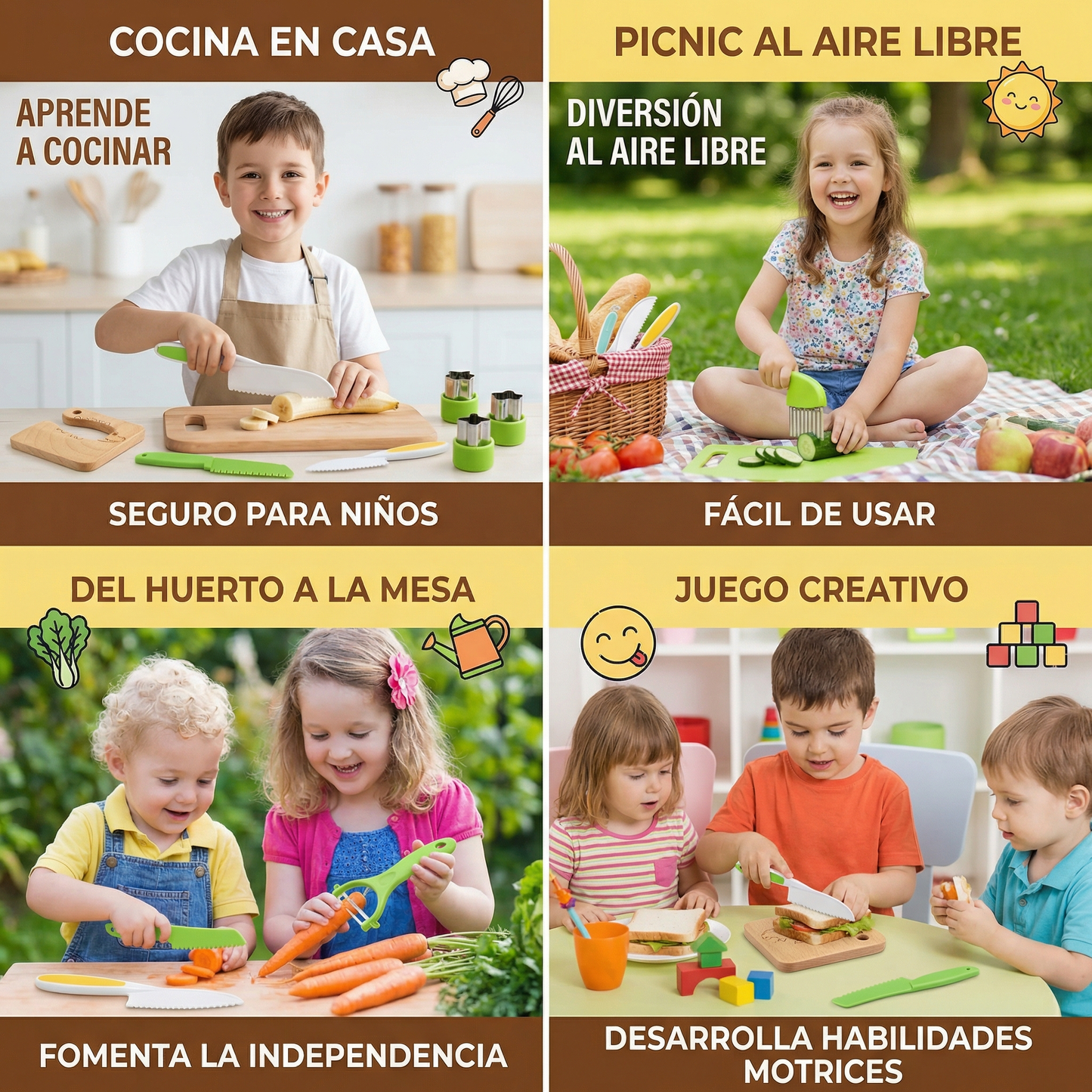 TinyChef Tools - Safe, Fun Cutting for Confident Little Cooks