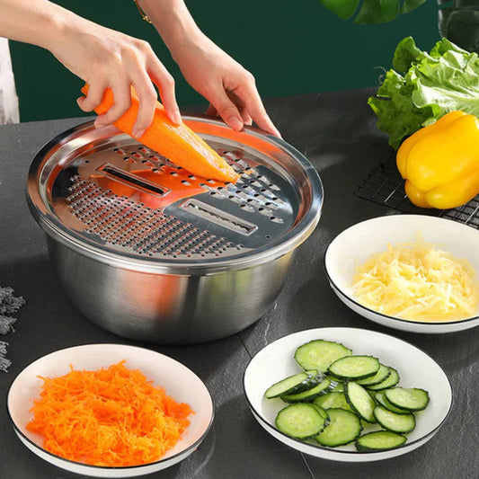 FlexiPrep™ - Multi-Function Kitchen Tool for Draining, Grating & Cutting