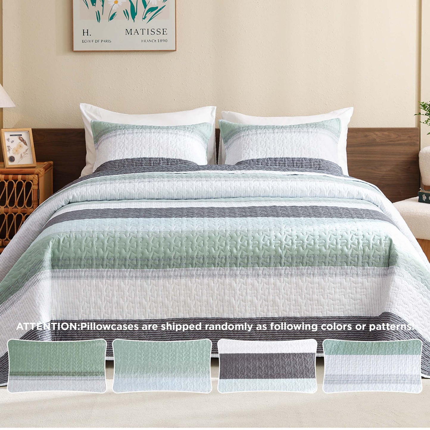 Striped Quilt Set with Cozy Cloudlike Comfort