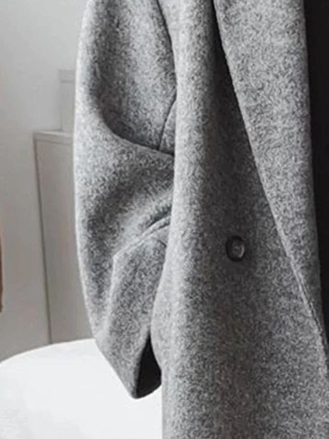 Elegant Long Double-Button Loose-Fitting Coat