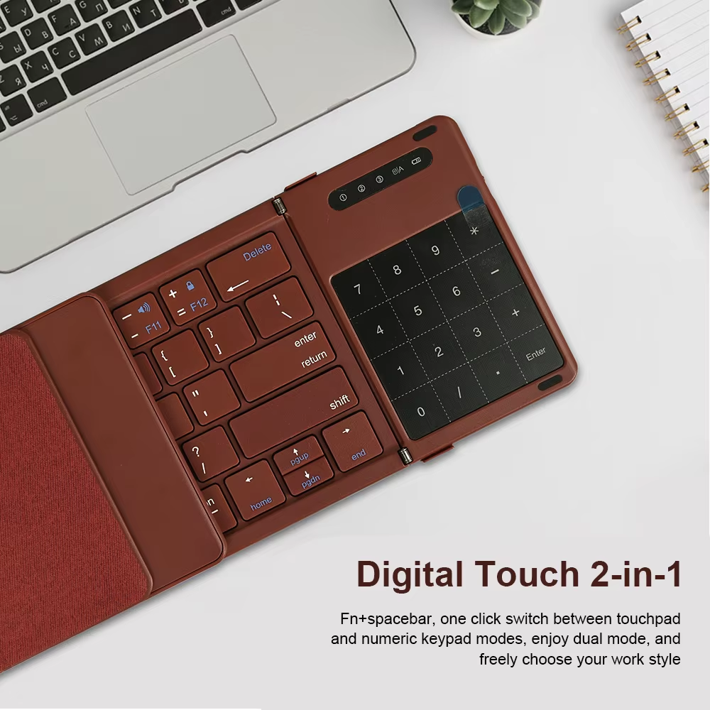 Slim Portable Tri-Fold Bluetooth Wireless Keyboard