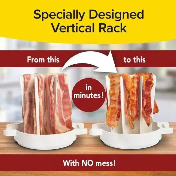 CrispEase™ - Microwave Bacon Cooker with Splash Guard & Dishwasher Safe