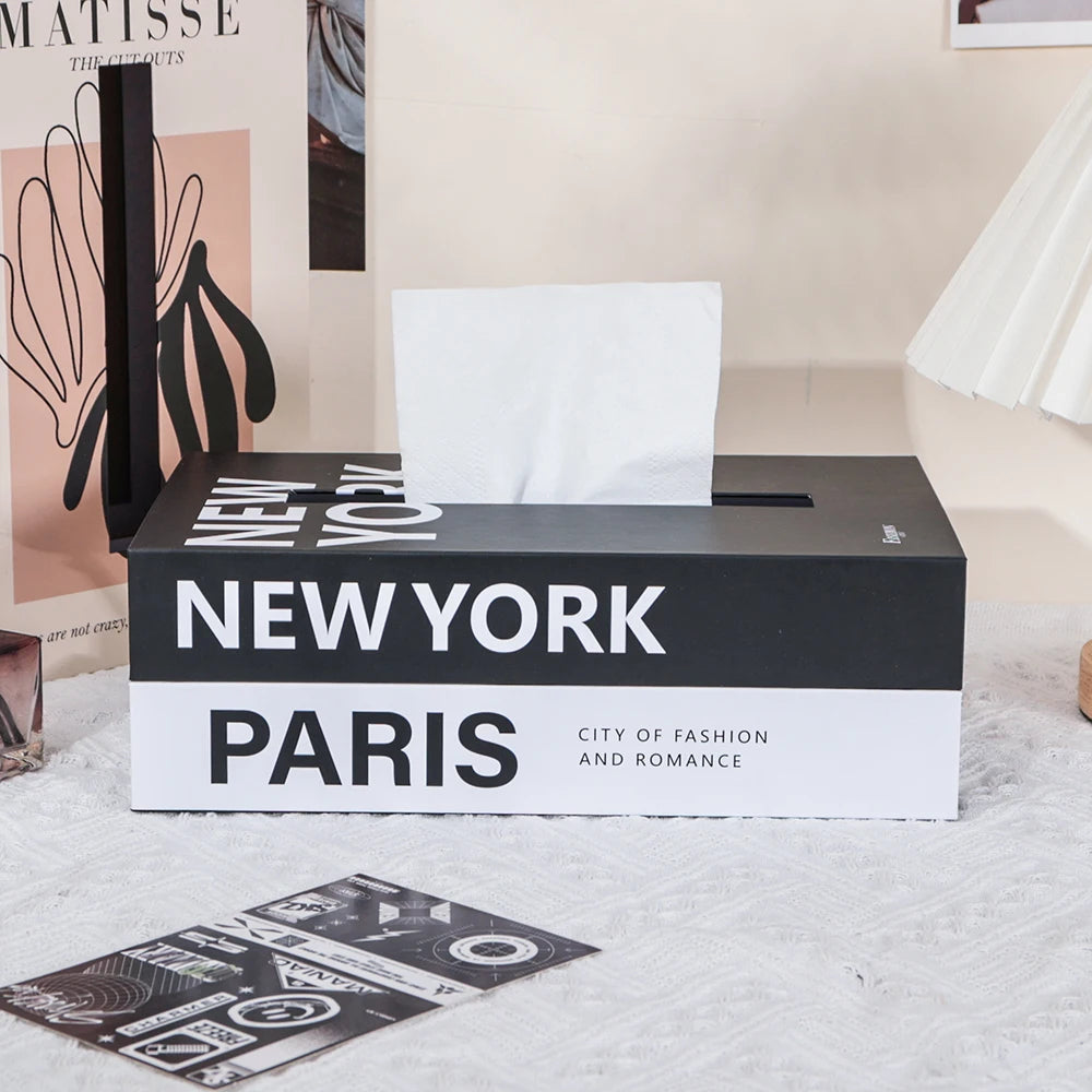 Decorative Book-Style Tissue Box Holder for Stylish Storage
