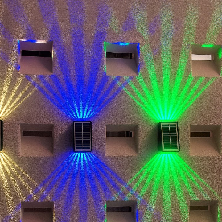 LumaGlow™ - Elegant Solar Wall Light with 4-Sided Color Glow
