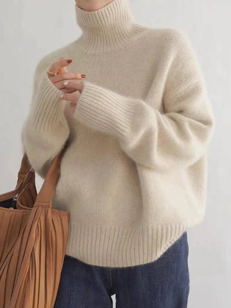 Cozy High Collar Cashmere Sweater