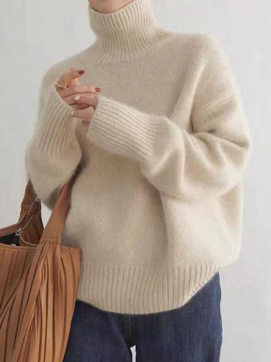 Cozy High Collar Cashmere Sweater