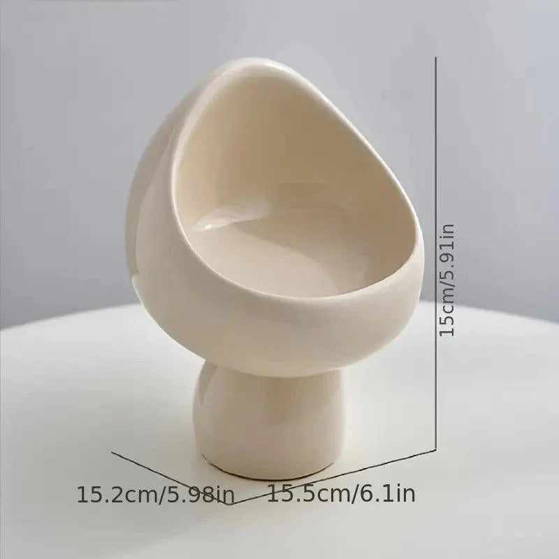 Minimalist Ceramic Mushroom Storage Box for Jewelry and Keys