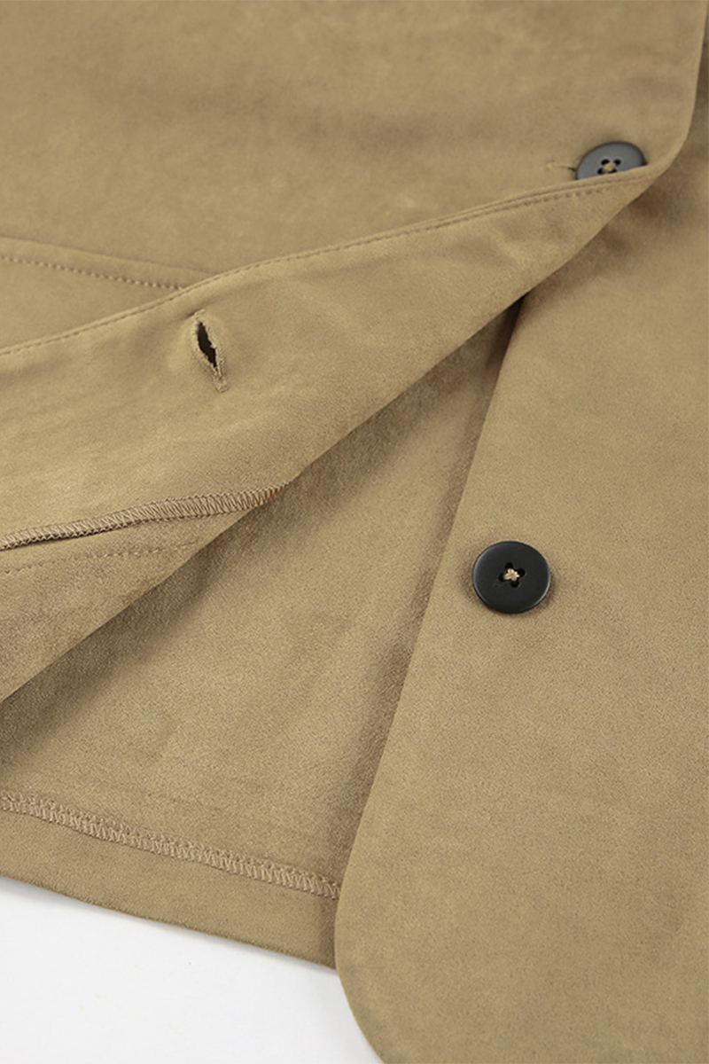 Casual Button-Up Turndown Collar Jacket
