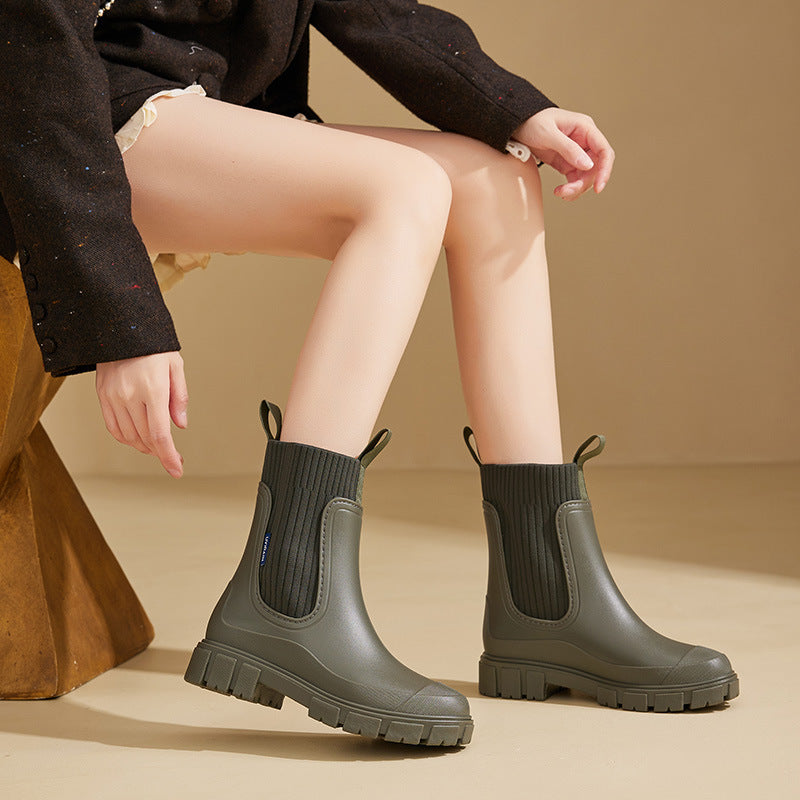 Waterproof Rubber Boots with Non-Slip Sole