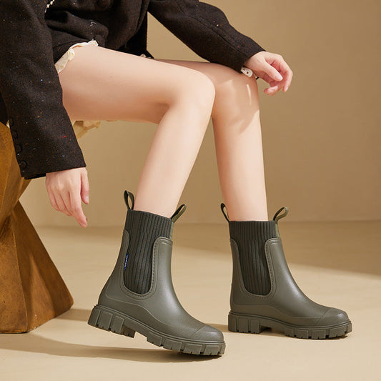 Waterproof Rubber Boots with Non-Slip Sole