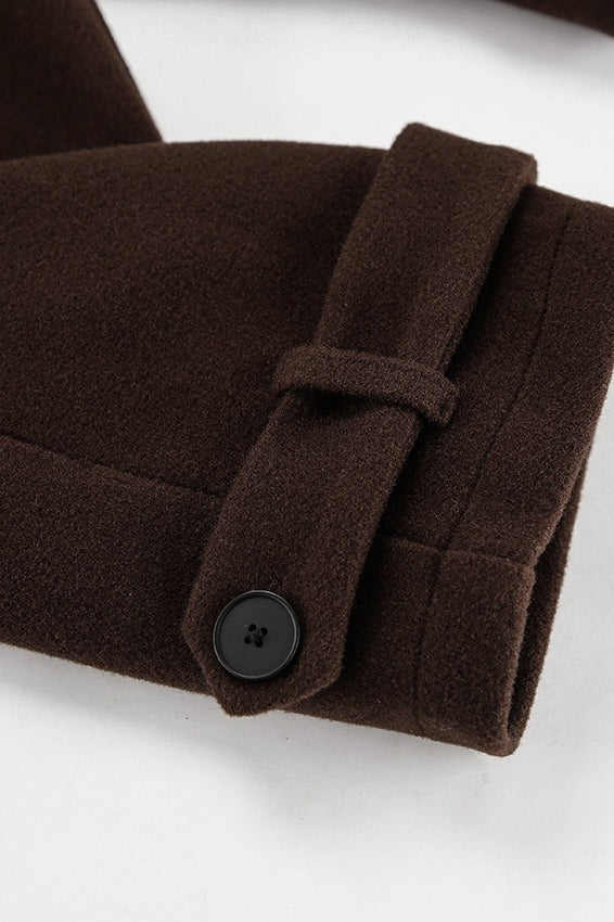 Classic Brown Wool Blend Double Breasted Jacket