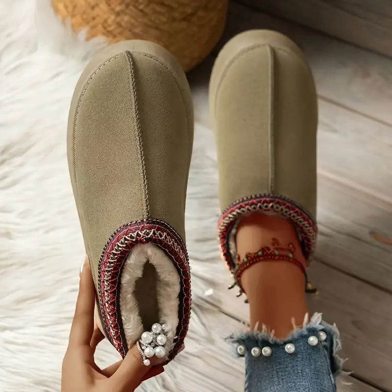 Cozy Faux Fur Lined Wedge Heel Ankle Boots