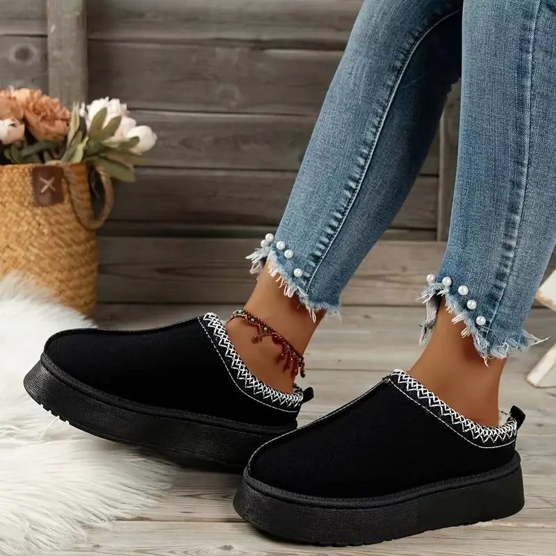 Cozy Faux Fur Lined Wedge Heel Ankle Boots