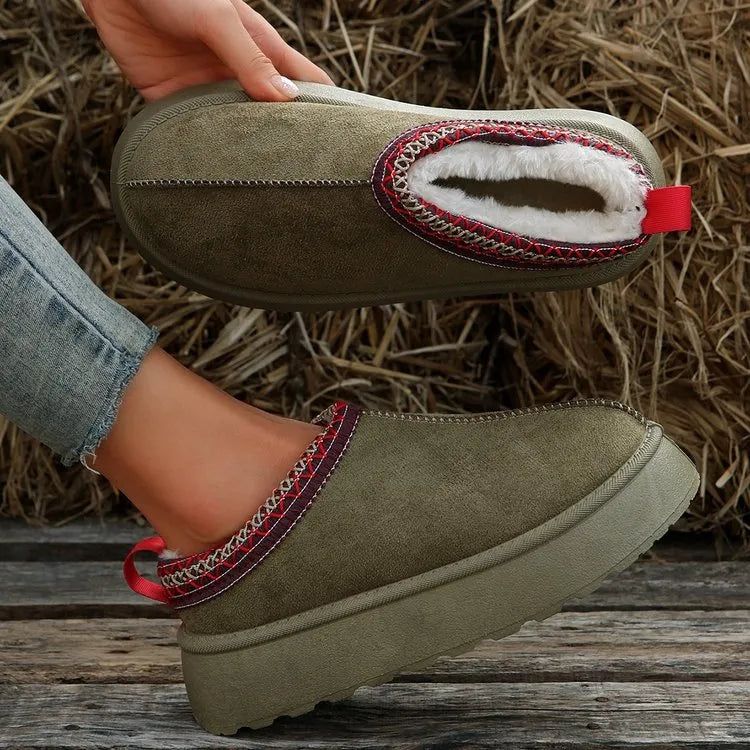 Cozy Faux Fur Lined Wedge Heel Ankle Boots