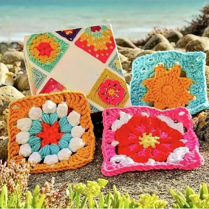CozyNest™ - Colorful Granny Square Crochet Pattern Cards