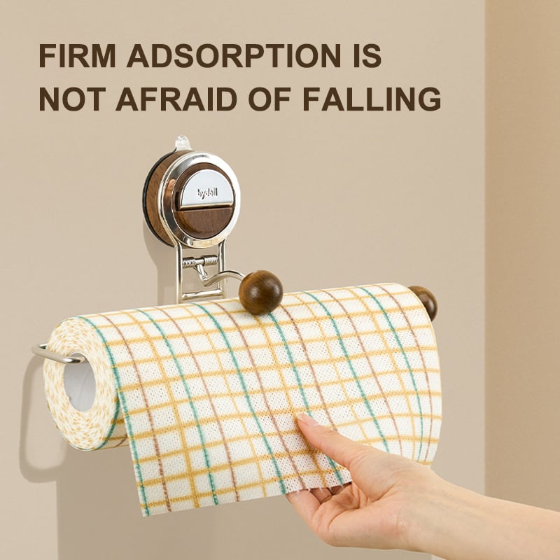 Sleek Drill-Free Paper Towel Holder with Suction Cup Organizer