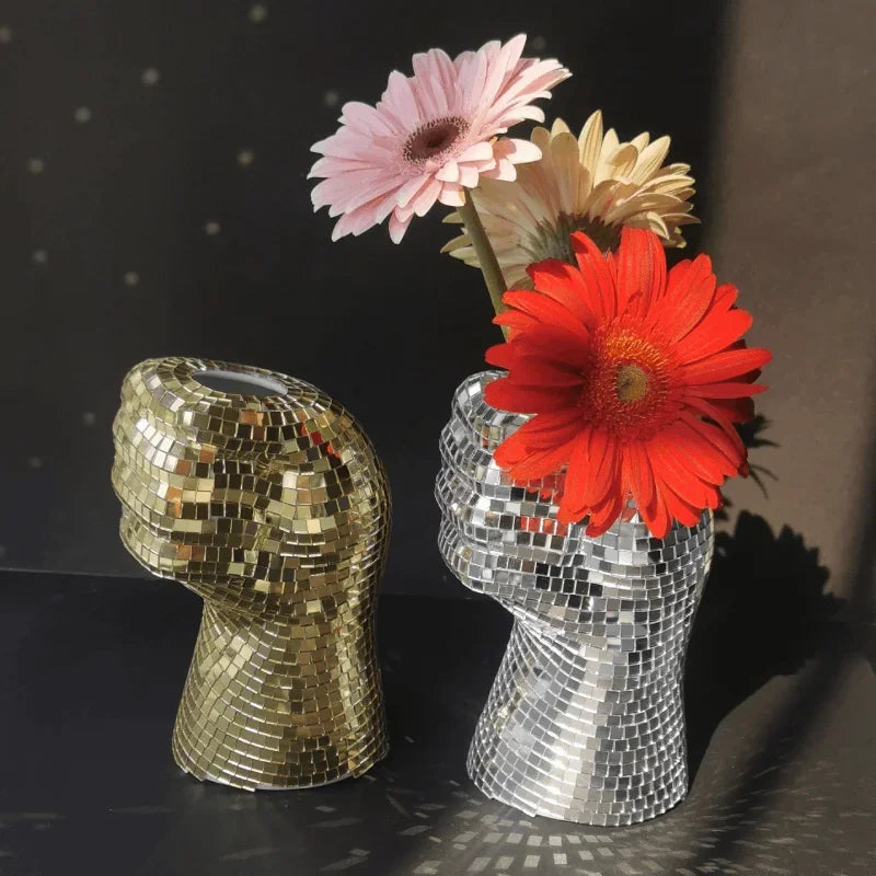 Retro Disco Ball Glass Vase