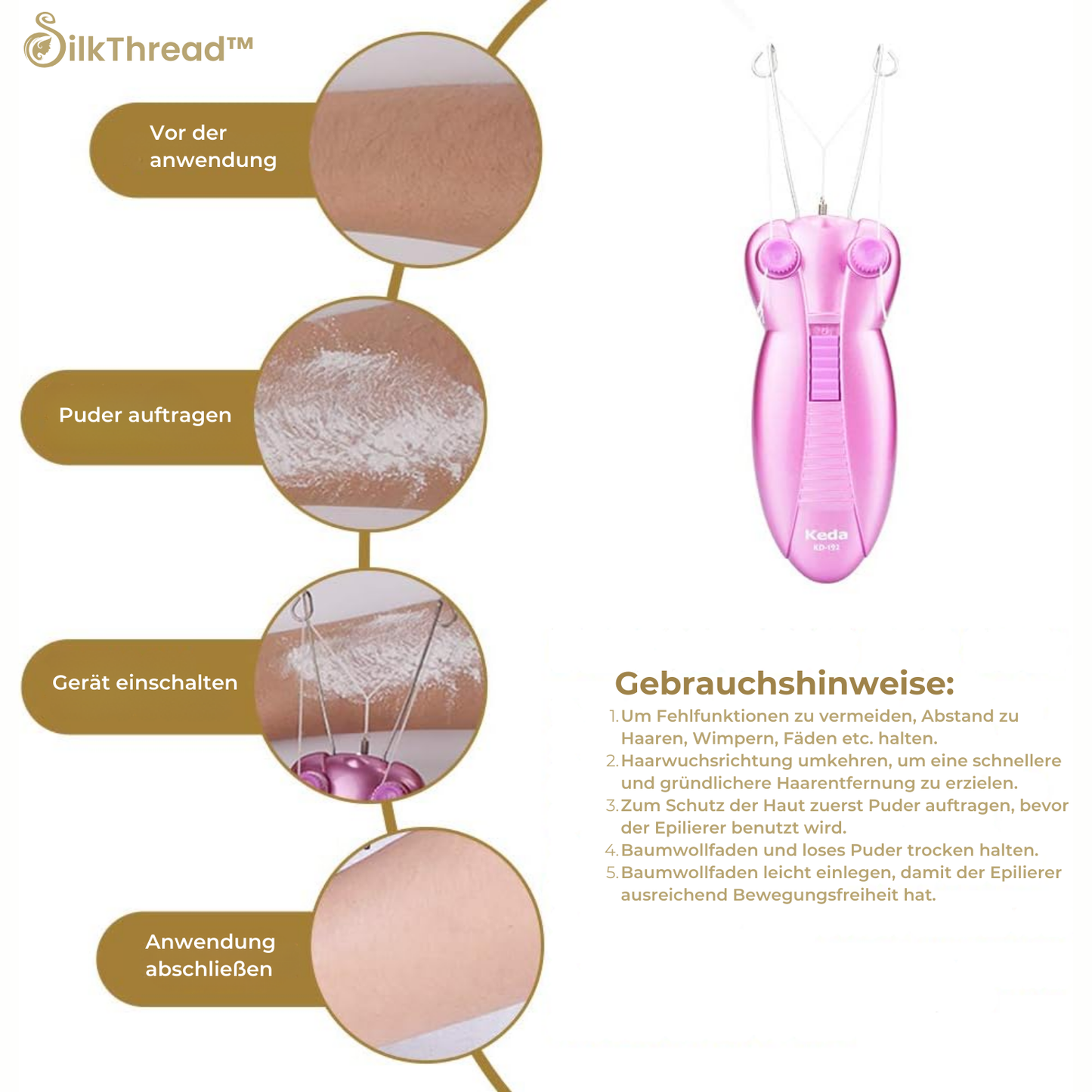 Silk Thread Electric Facial Hair Remover Tool