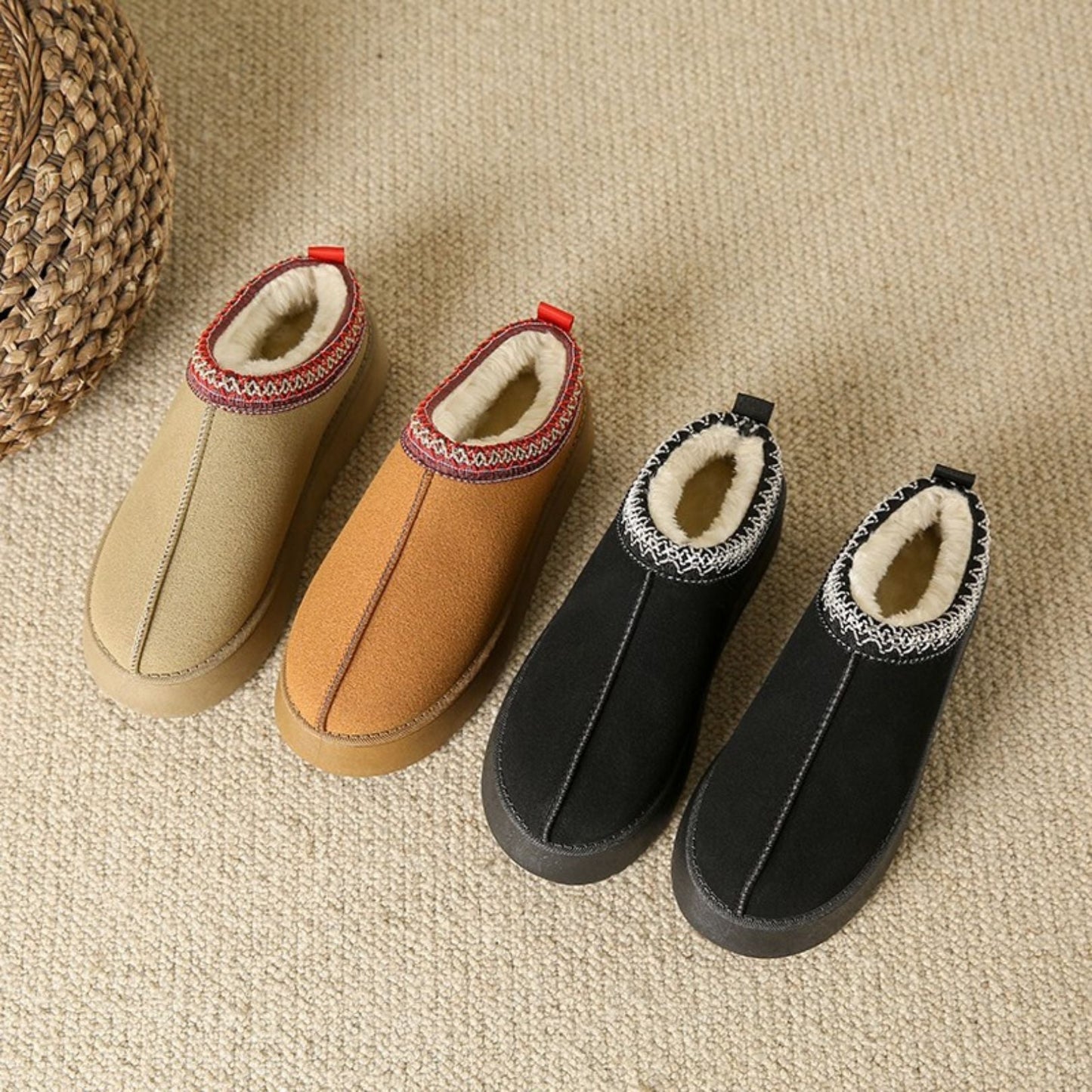 Cozy Faux Fur Lined Wedge Heel Ankle Boots