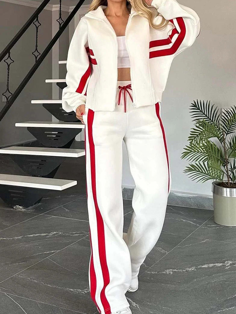 Cozy Casual 2-Piece Zip-Up Sweatshirt and Pants Set