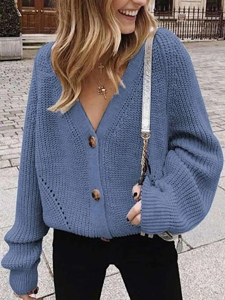 Women’s Puff Sleeve Knitted Cardigan