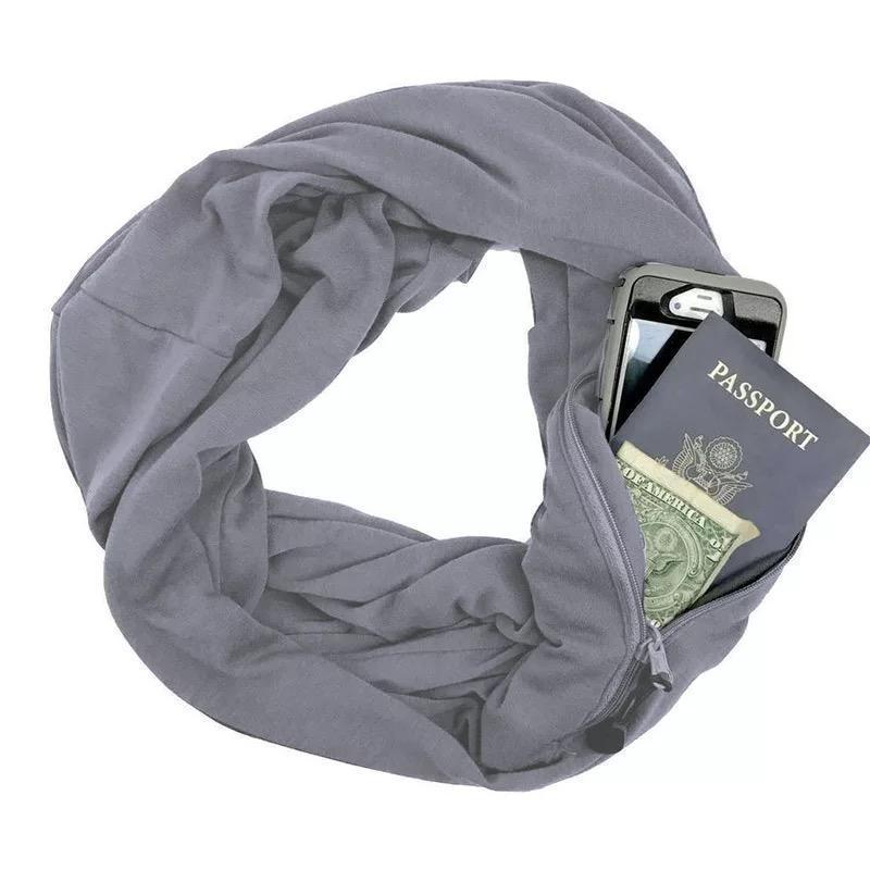 CozySafe™ - Hidden Pocket Scarf for Warmth & Security