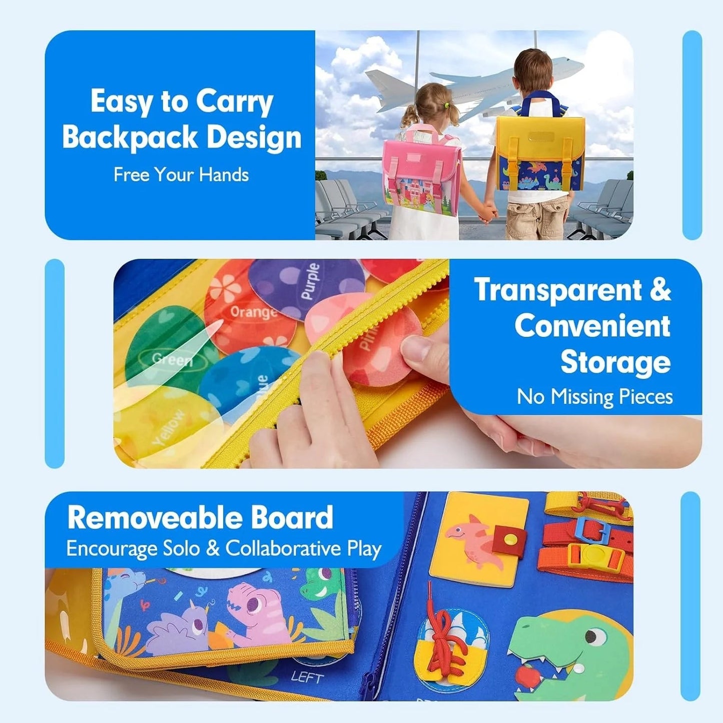 PlayPath™ - Montessori Toddler Busy Board Backpack