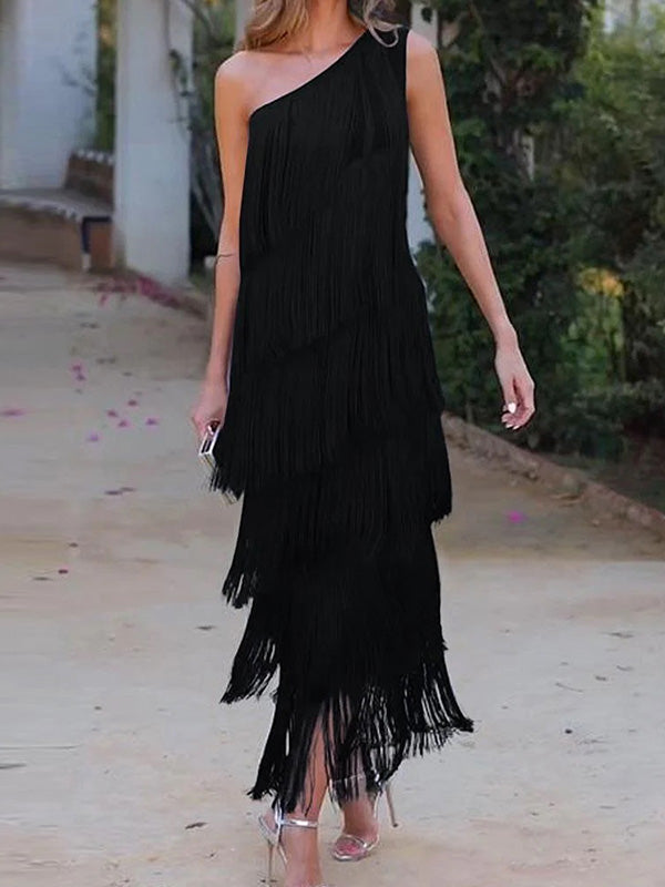 Effortless Chic Asymmetric One-Shoulder Maxi Dress