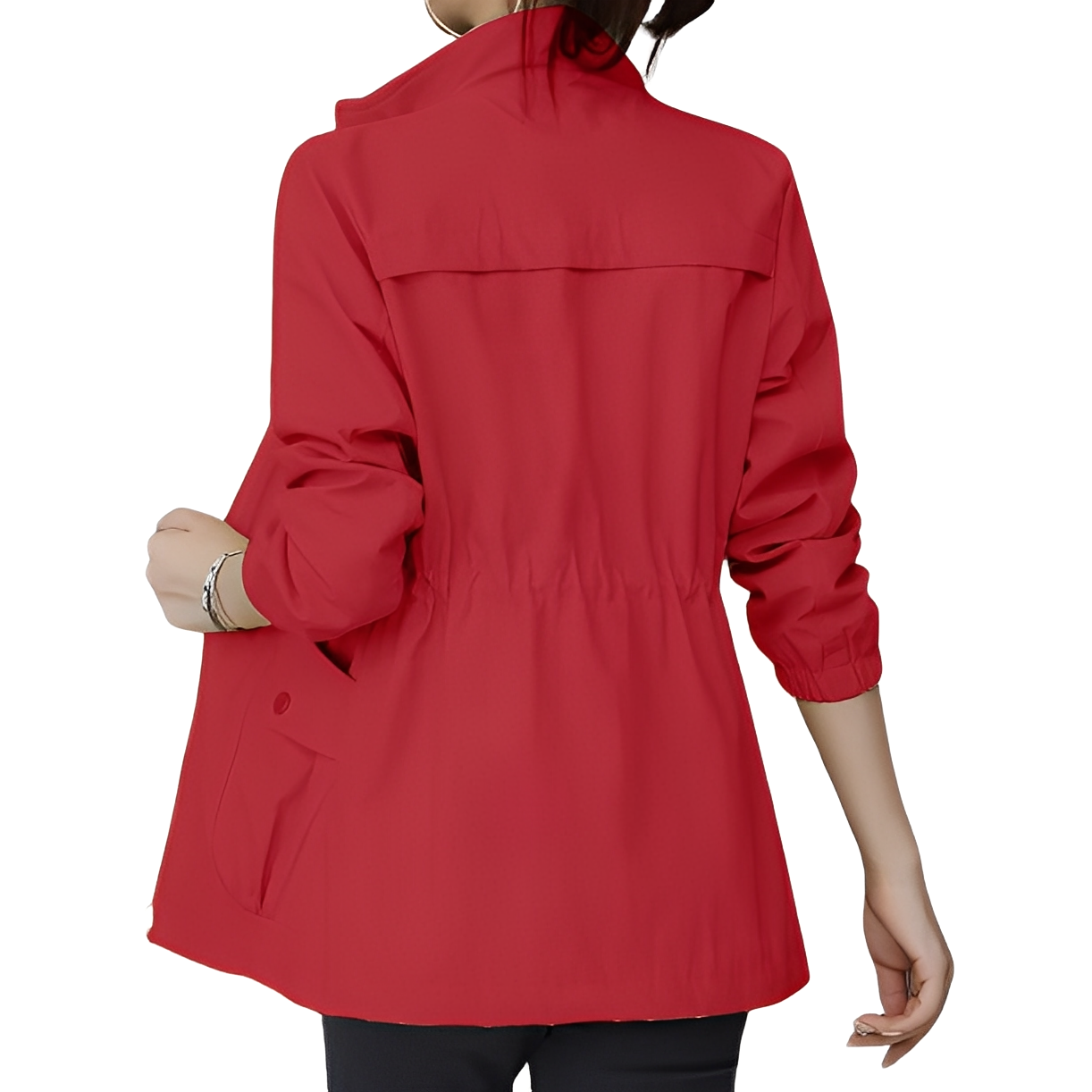 Chic Lightweight Women's Jacket with Adjustable Waist Detail