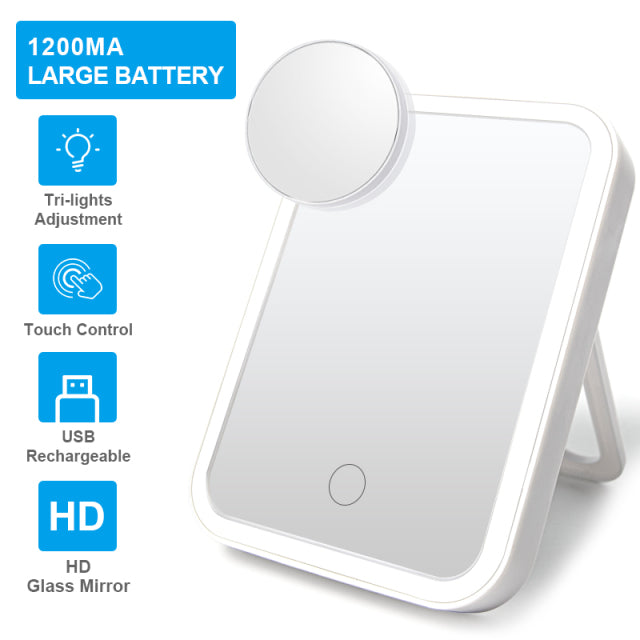 GlamLux™ - LED Smart Makeup Mirror with Adjustable Brightness