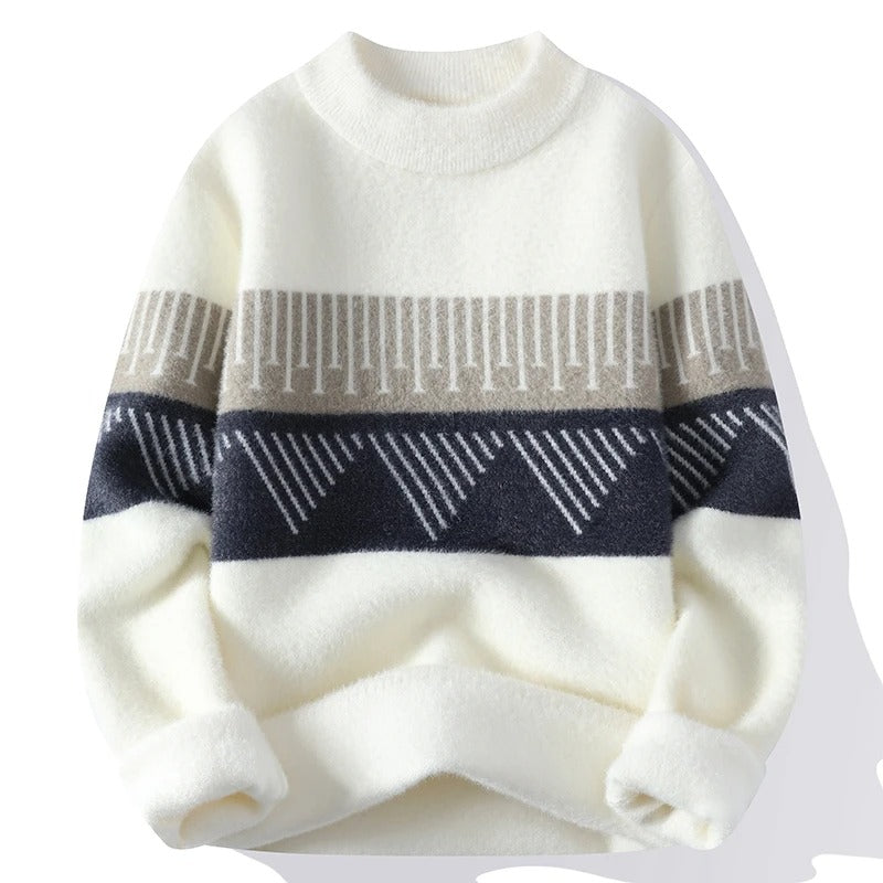 Cozy Thick Striped Knit Sweater for Winter Layers