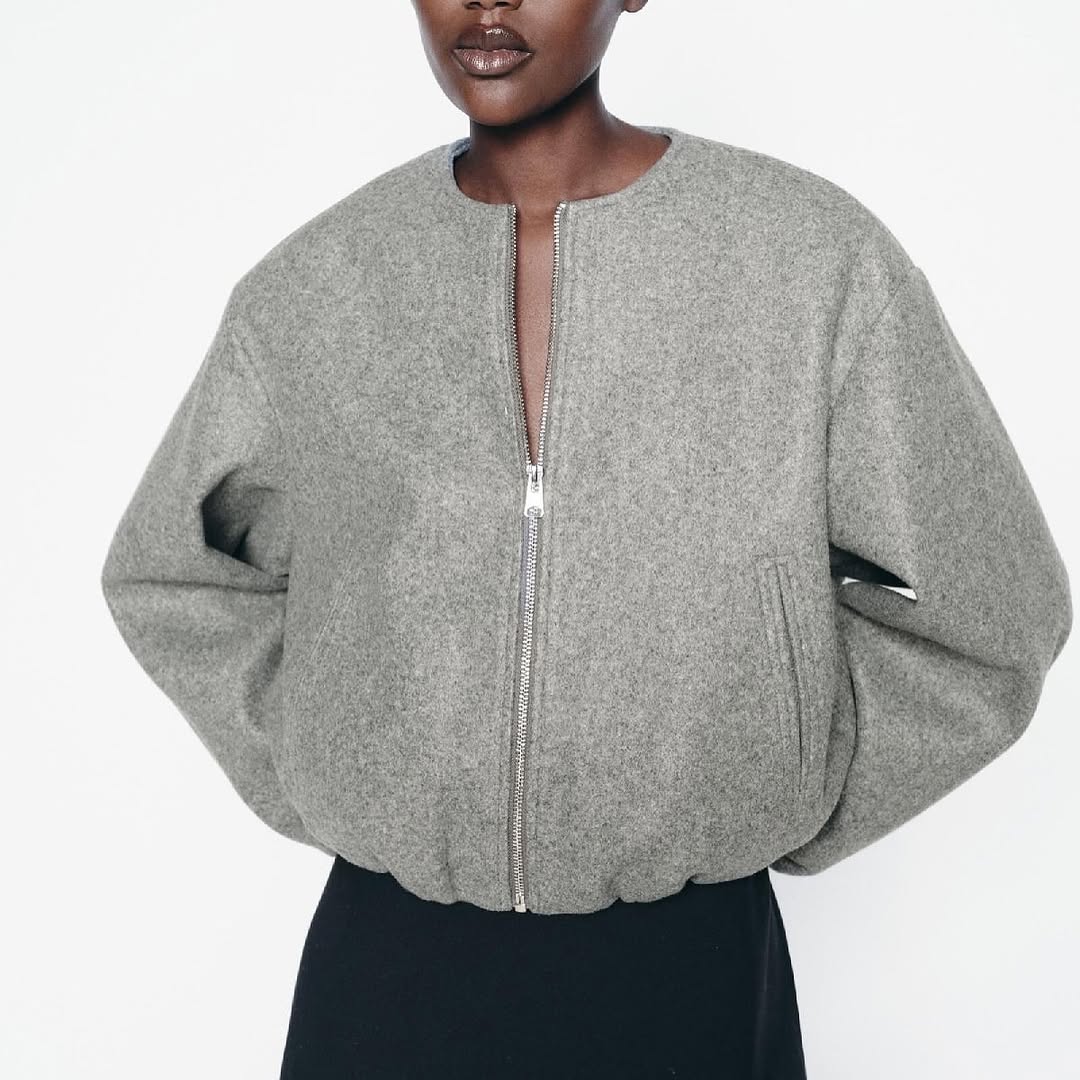 Zipper Soft Cropped Women’s Bomber Jacket