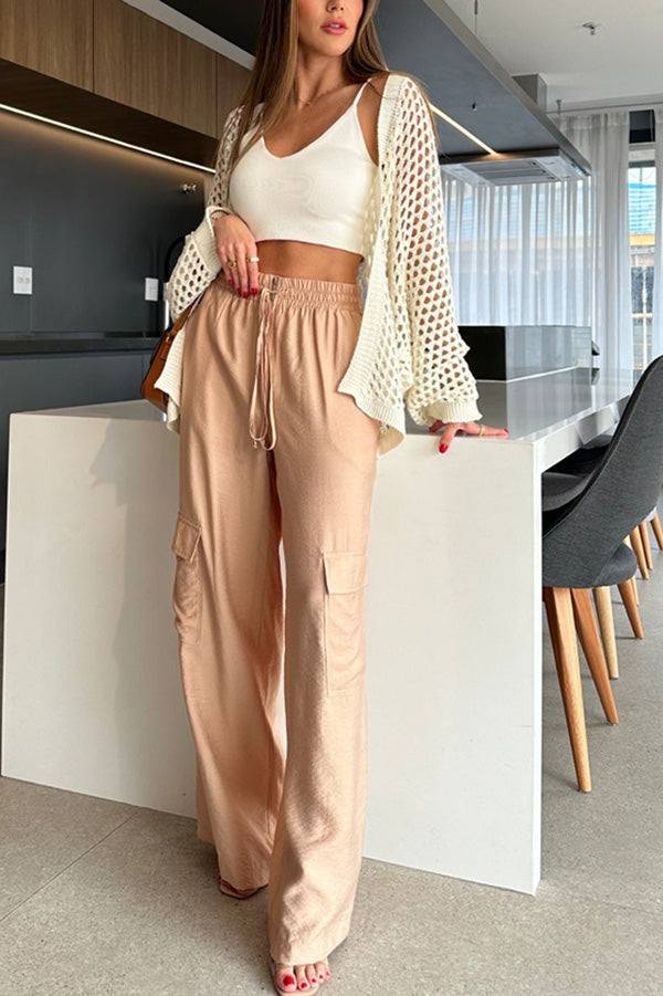 Hollow Knit Long Sleeve Beach Cardigan