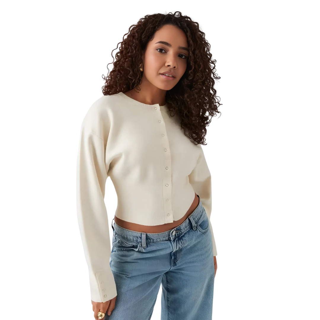 Elegant Button-Front Blouse with Versatile Straight Cut and Cuff Details