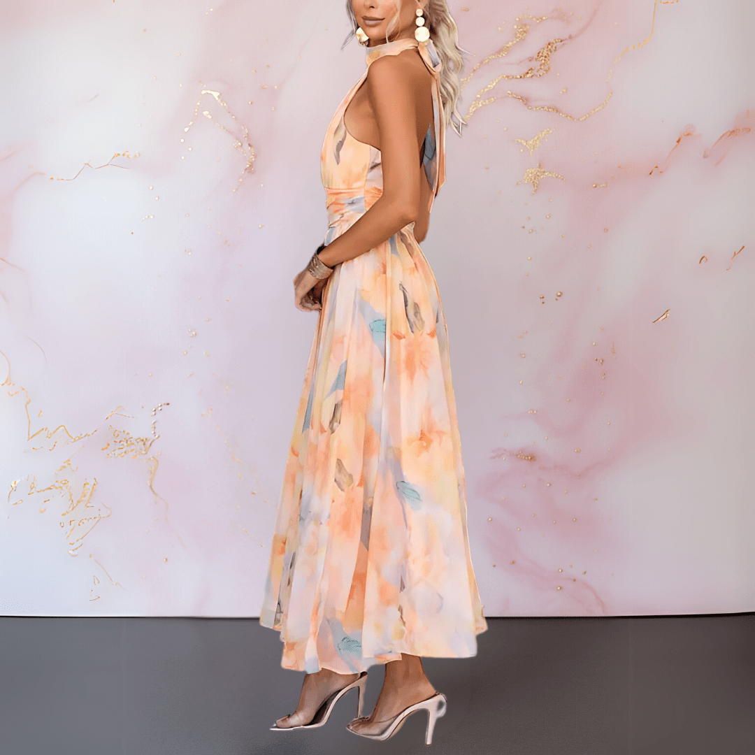 Elegant Halter Neck Maxi Dress