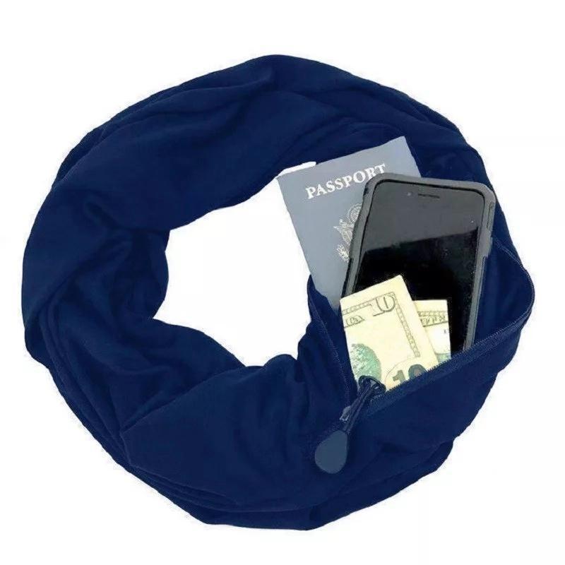 CozySafe™ - Hidden Pocket Scarf for Warmth & Security