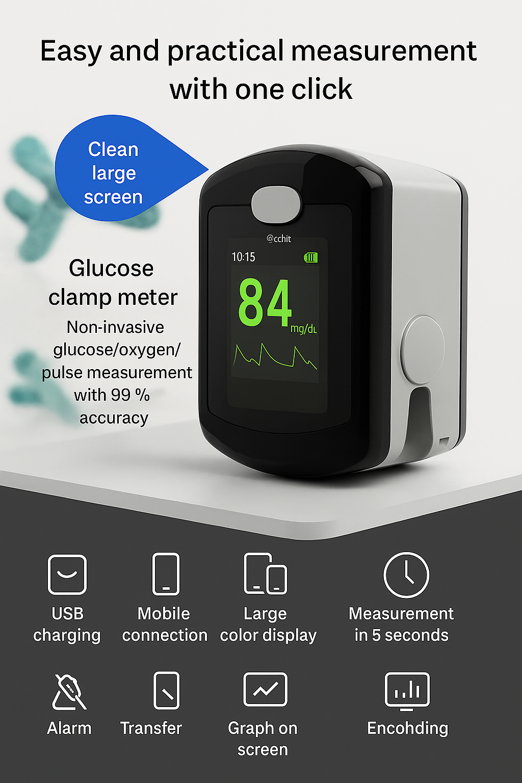 GlucoSnap™ - Painless Blood Sugar Monitor for Easy Testing