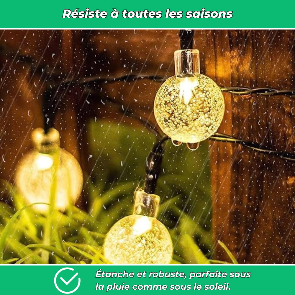 LumiGlow™ Crystal Solar Garland for Magical Outdoor Lighting