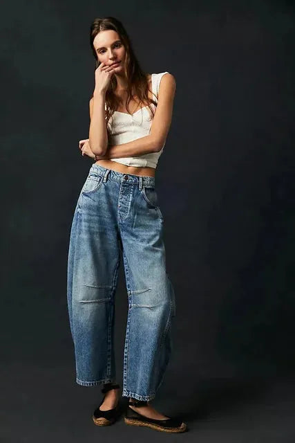 Wide-Cut Casual Winter Jeans for Women