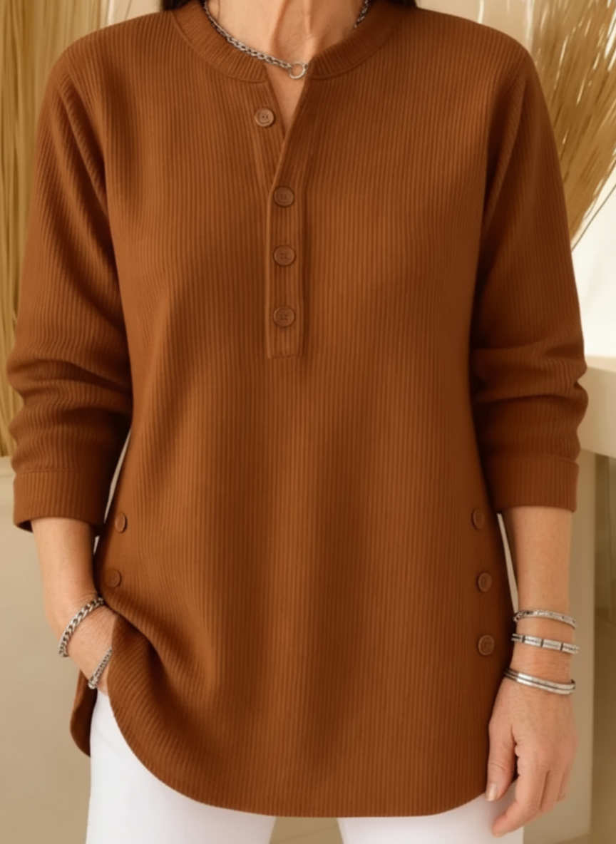 Cozy Sweater with Chic Button Detail