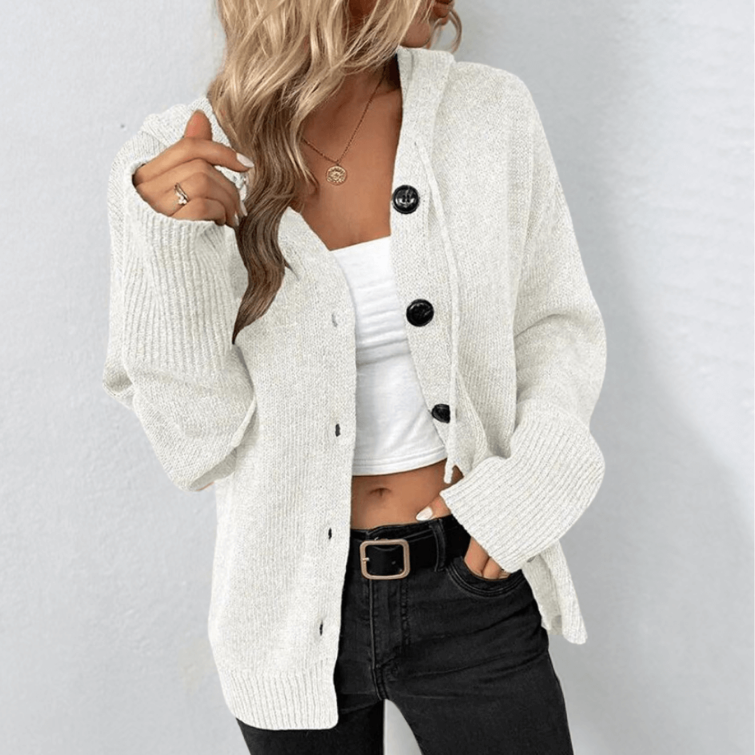 Cozy Knitted Button-Down Cardigan for Women