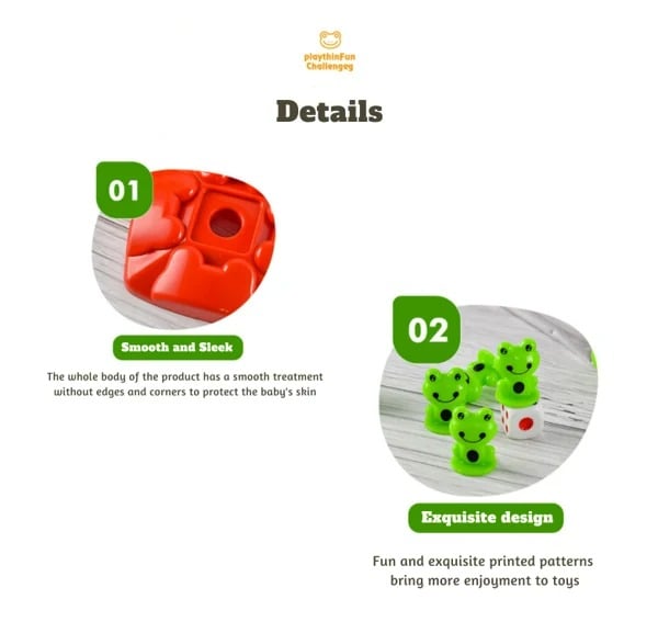 LearnPlay™ - Montessori Balance Board with Colorful Frog Design