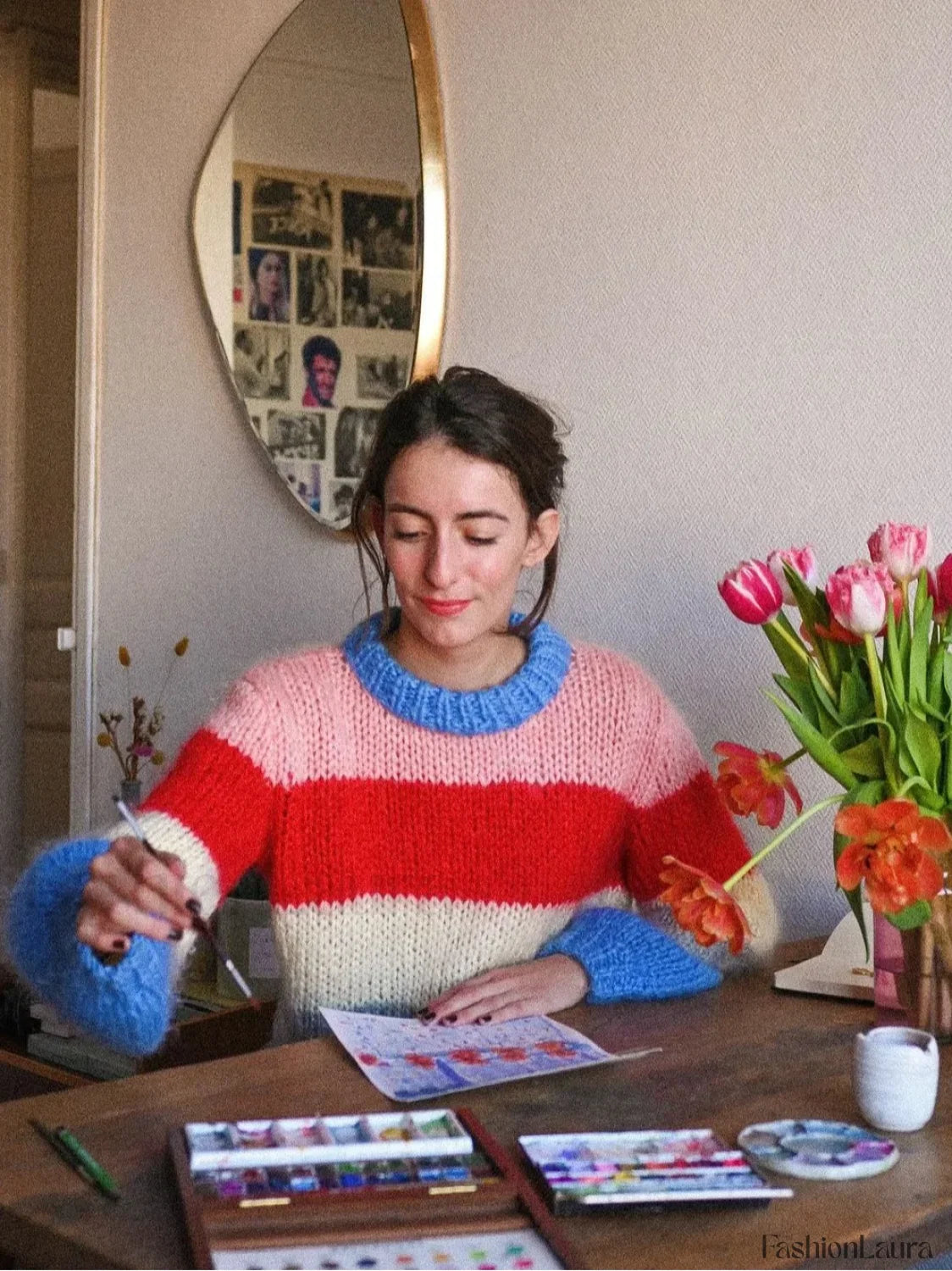 Colorful Striped Knit Pullover Sweater for Casual Chic Looks