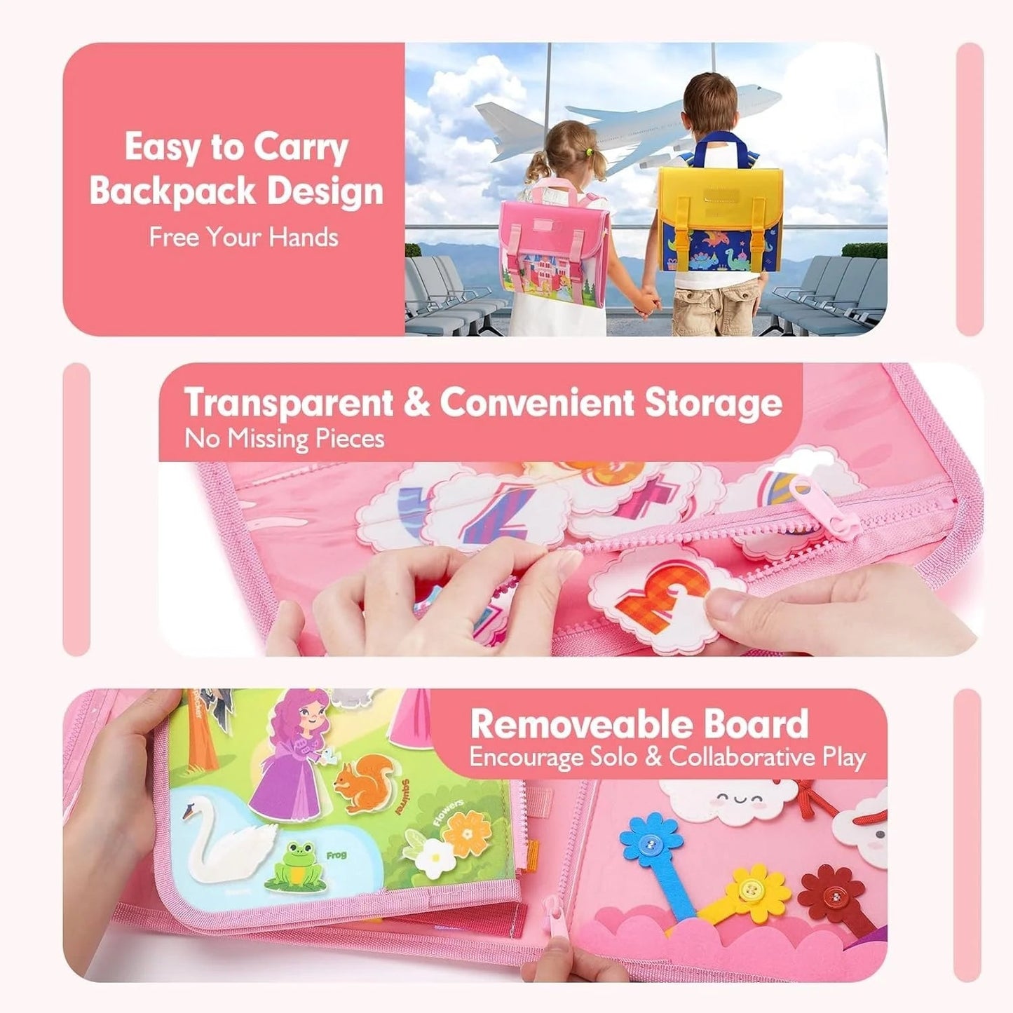 PlayPath™ - Montessori Toddler Busy Board Backpack