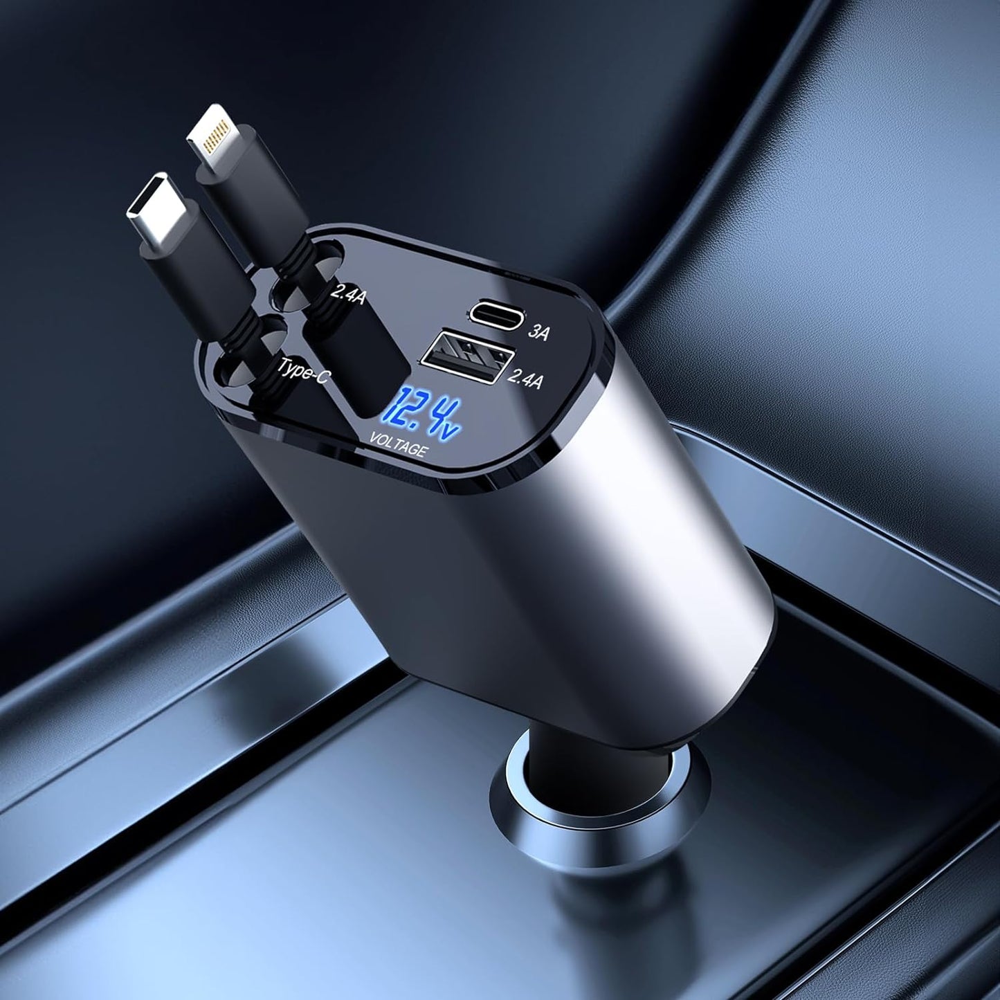 4-in-1 Car Charger Organizer and Fast Charging Hub