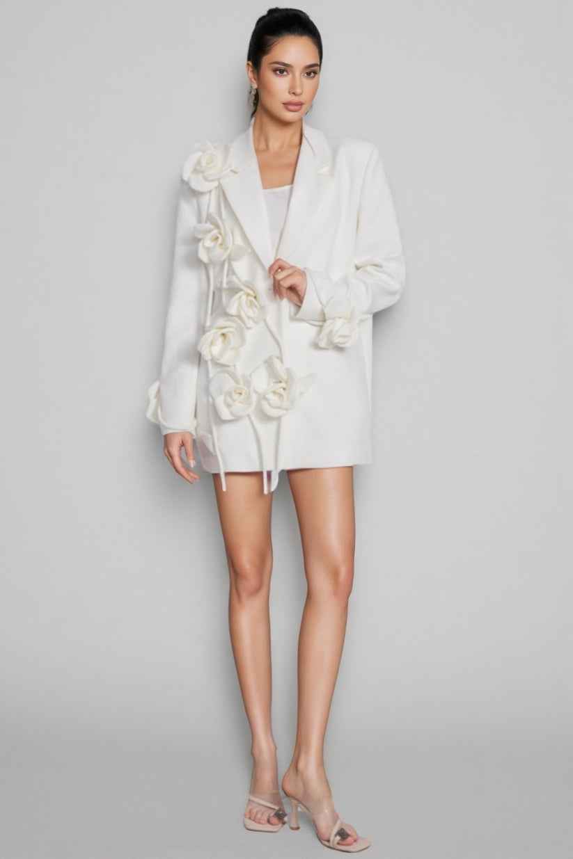 Floral Lapel Tailored Blazer