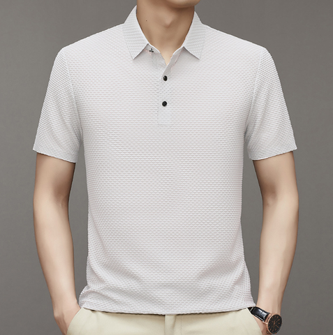 Lightweight Waffle Knit Polo Shirt