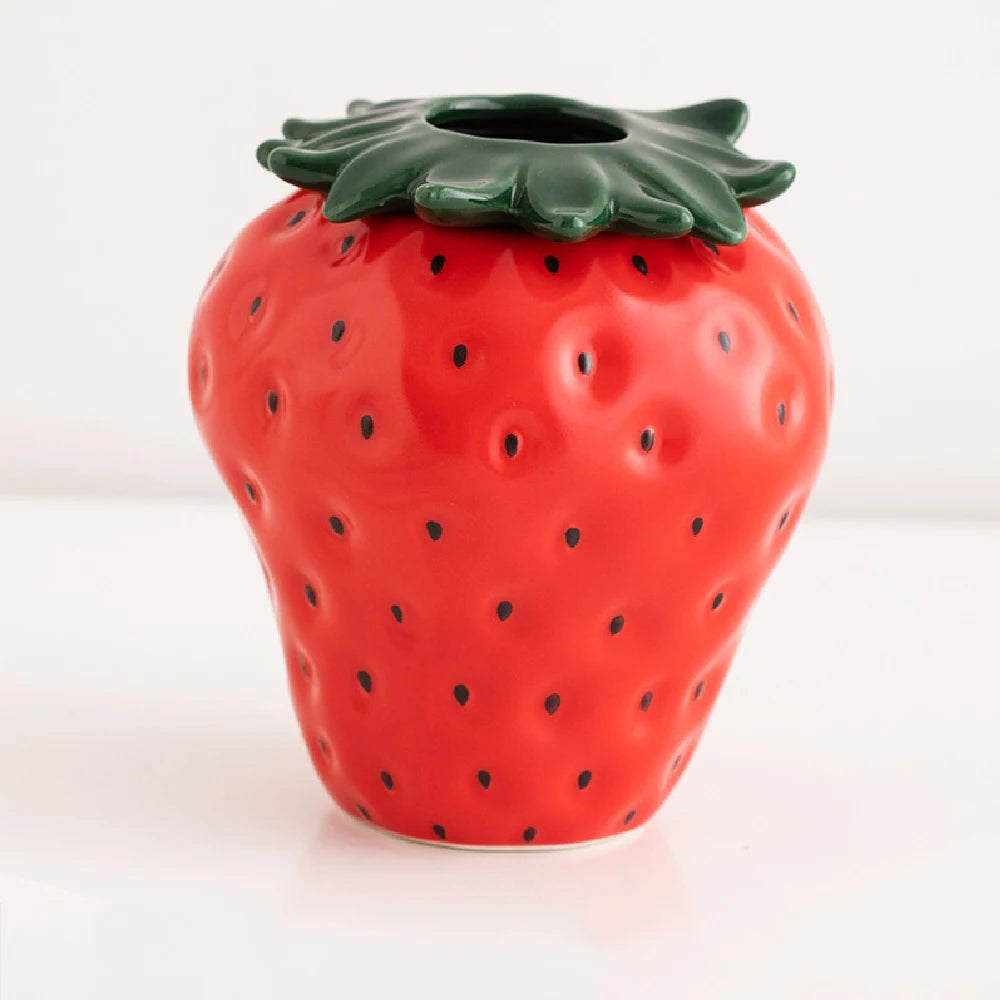 Handcrafted Ceramic Strawberry Vase