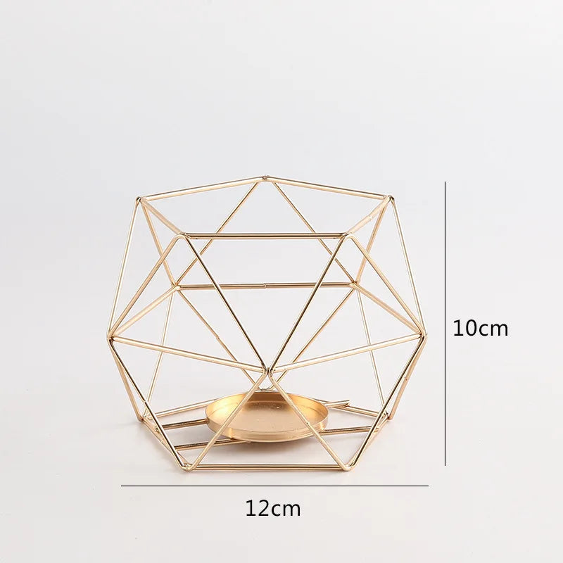 Modern Black Gold Moon and Stars Candle Holder