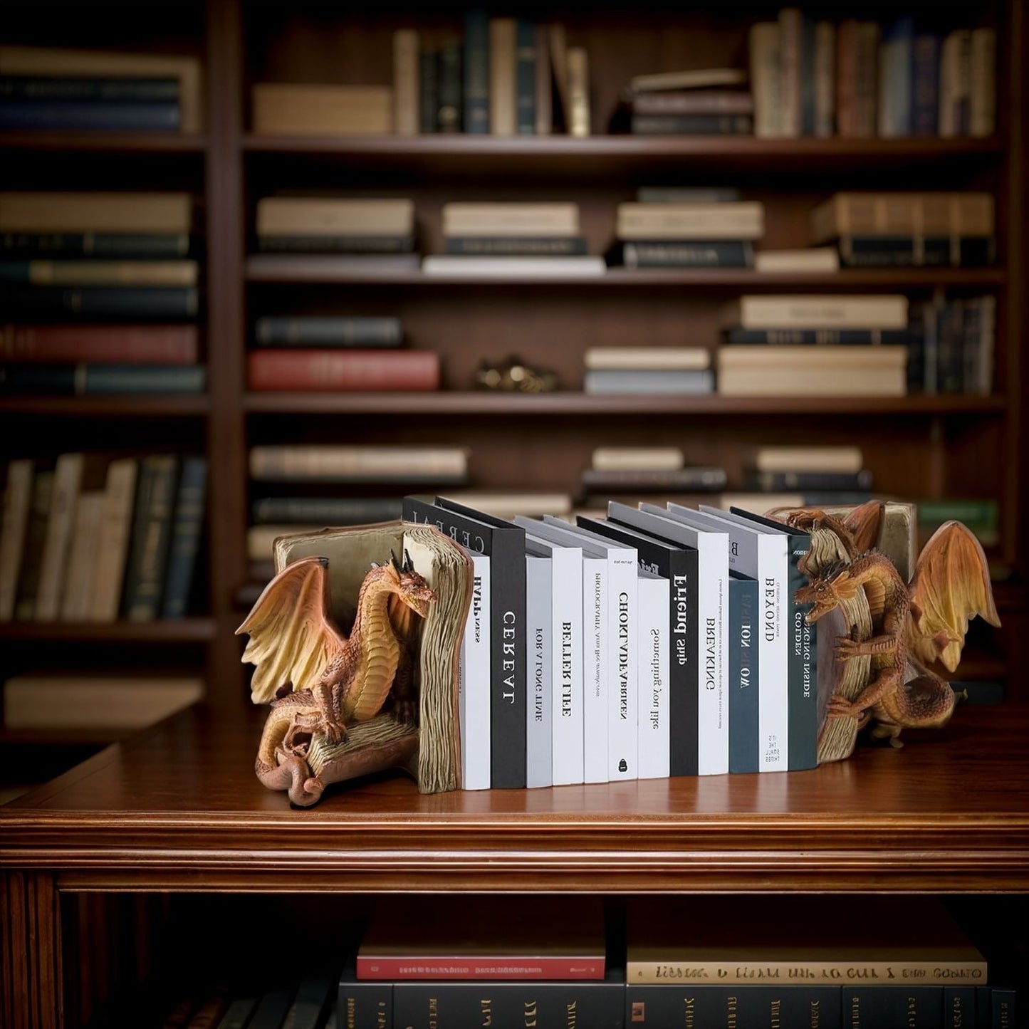 Mythical Dragon Bookends for Magical Home Decor